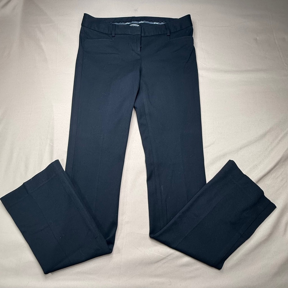 Express Editor Black Bootcut Dress Pants Womens Size 2R Mid Rise Office Trousers
